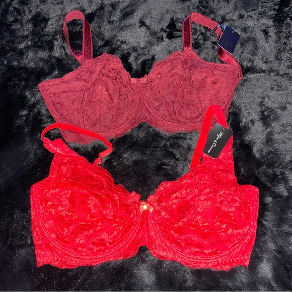 City Chic Fox & Royal 40H Sexy Emma & Darcie Red Underwire Bra Bundle - Picture 3 of 8